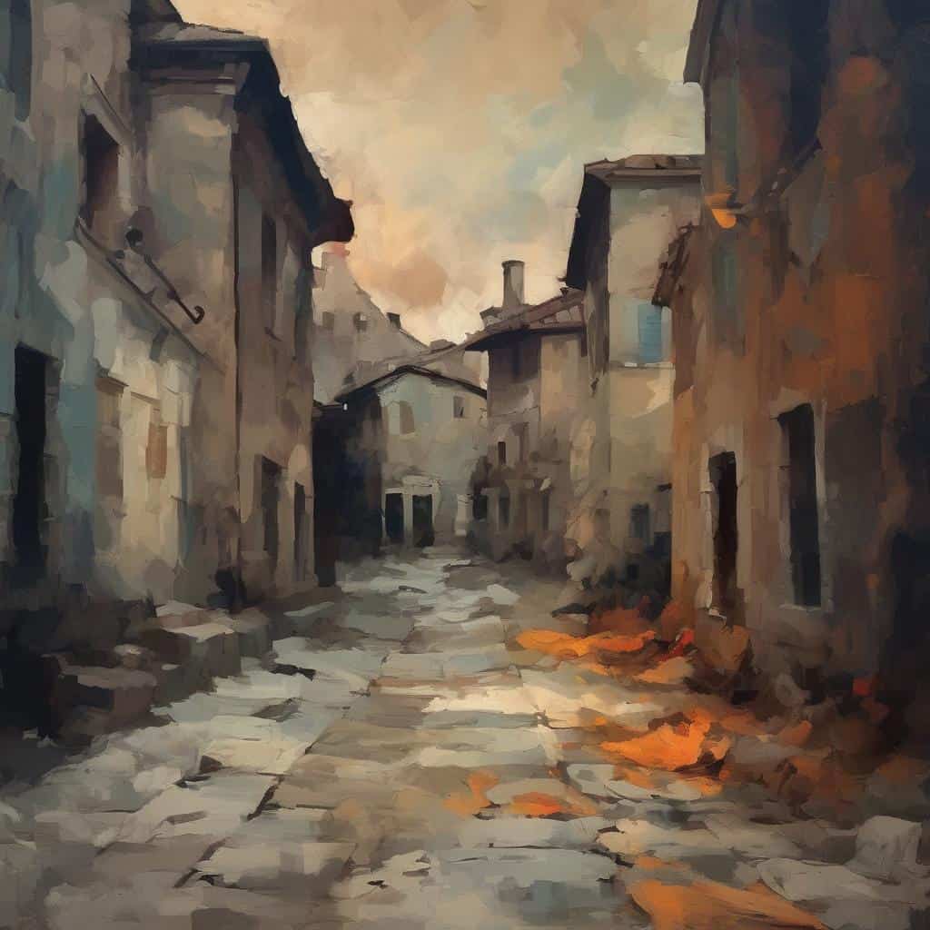 παλιά αστική εικόνα με πέτρινο δρόμο και παλιά κτίρια σε ρομαντικό ύφος.